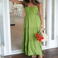 thumbnail image 3 of Femmes Été Boho Maxi Robes Cravate Sangles Découpées Dos Nu Flowy une Longue Robe de Plage, 3 of 6