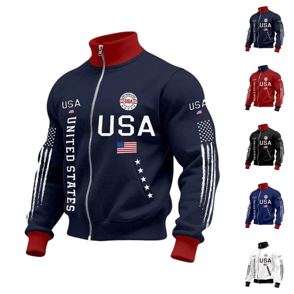 Dwelliawo Full Zip 250 Anniversary Usa Sweatshirt Men United States 250 Years Usa Flag Patriotic Graphic 250th Anniversary 1776-2026 Sweatshirts Fashion Patriotic Clothes Sweatshirt White XL