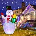 thumbnail image 2 of 6 FT Christmas Inflatables Santa Claus with Gifts Bag, Christmas Inflatables Outdoor Decorations, Built-in LED Lights Holiday Blow Up Yard Decoration Clearance for Yard, Holiday, Parties, 2 of 7