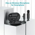 thumbnail image 3 of Portable One-trigger-Two Wireless Clip-on Microphone System for Type-C Android Phones Video Recording Mic 20M Transmission Range Built-in Battery with Charging Case for Vlog Live Streaming Interview, 3 of 8