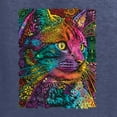thumbnail image 2 of Colorful Cat Portrait | Cat Lover Owner | Dean Russo Art Animal Lover Men's T-Shirt, Vintage Heather Navy, 5XL, 2 of 5