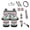 Aztec Hummingbird Cherry Blossom, variant on 14 Piece Vehicle Interior Set Colorful Skull Seat Covers Protector Steering Wheel Cover Mirror Cover Coaster Seat Belt Pads Keychains Universal Fit for Cars SUV Truck