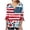 White#01, variant on Yeaiivve July 4Th Shirts for Women Flared 3/4 Sleeve Patriotic Tunic Top Buttons V Neck Dressy Casual Pleated Blouses Work Shirts White,L