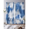 thumbnail image 3 of Gradient Blue Sheer Curtains 2 Panels Set Modern Abstract Blue Grey Ombre Mottled Stripes Sheer Window Curtains Light Filtering Rod Pocket Voile Drapes for Bedroom Living Room 52"X84", 3 of 8