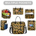 thumbnail image 2 of OBREWU Black Sunflower Womens Lunch Box for Work,Insulated Large Black Sunflower Lunch Bag for Women,Loncheras Para Mujer,Leakproof Adult Lunch Bag for Work,Beach,Travel,Picnic,Camping, 2 of 7
