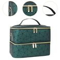 thumbnail image 6 of Vaveren Double Layer Nail Polish Organizer Bag Travel Carrying Bag for Manicure Sets Green, 6 of 8
