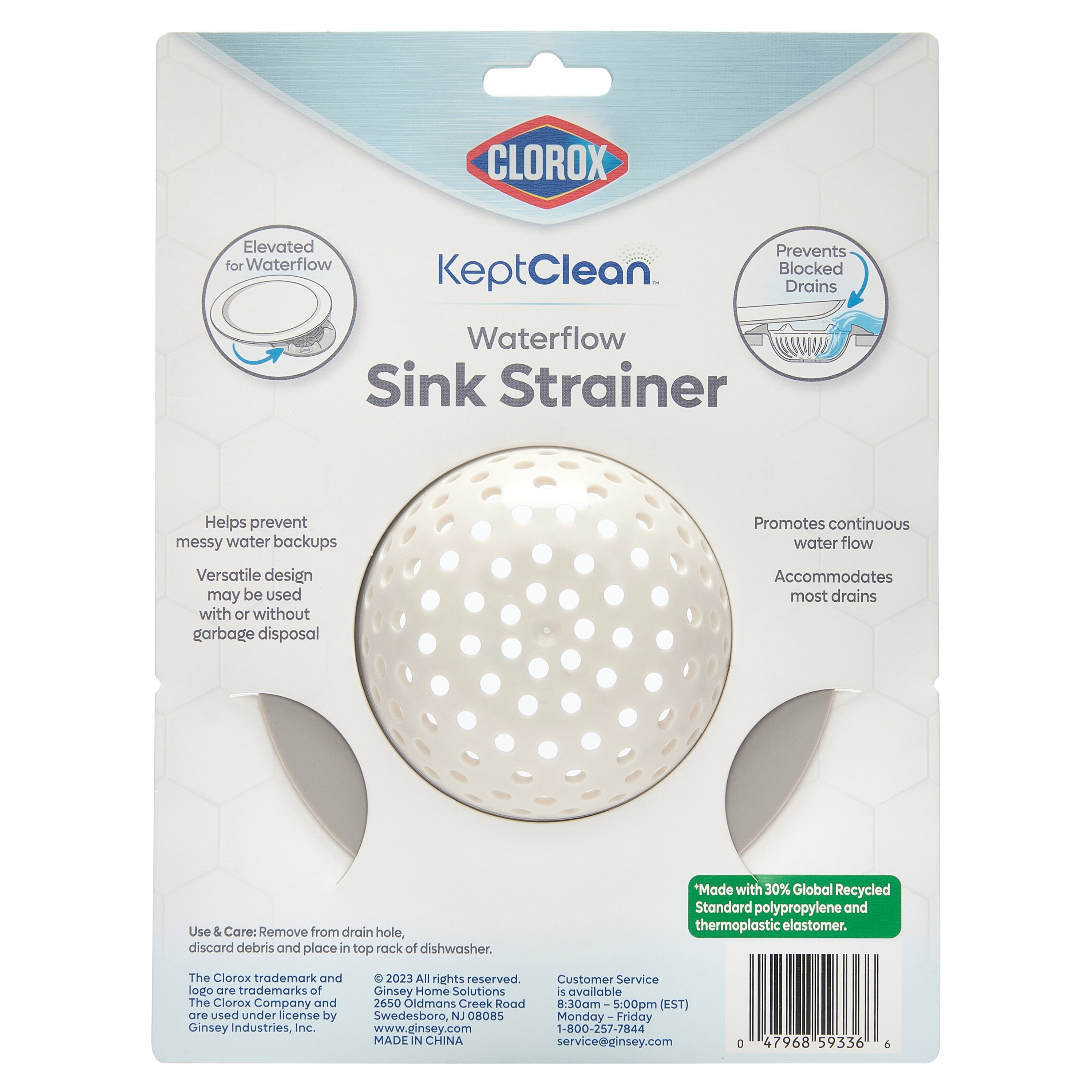 (3 pack) Clorox Waterflow Sink Strainer for Effective Drain Catching