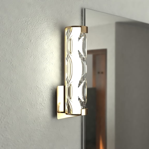 Marseille 1 Light LED Brass Bathroom Vanity Fixture Clear Glass