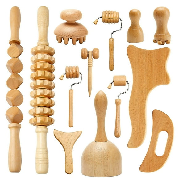 13 In 1 Maderoterapia Kit Wood Therapy Massage Tool Anti-cellulite Massager Set