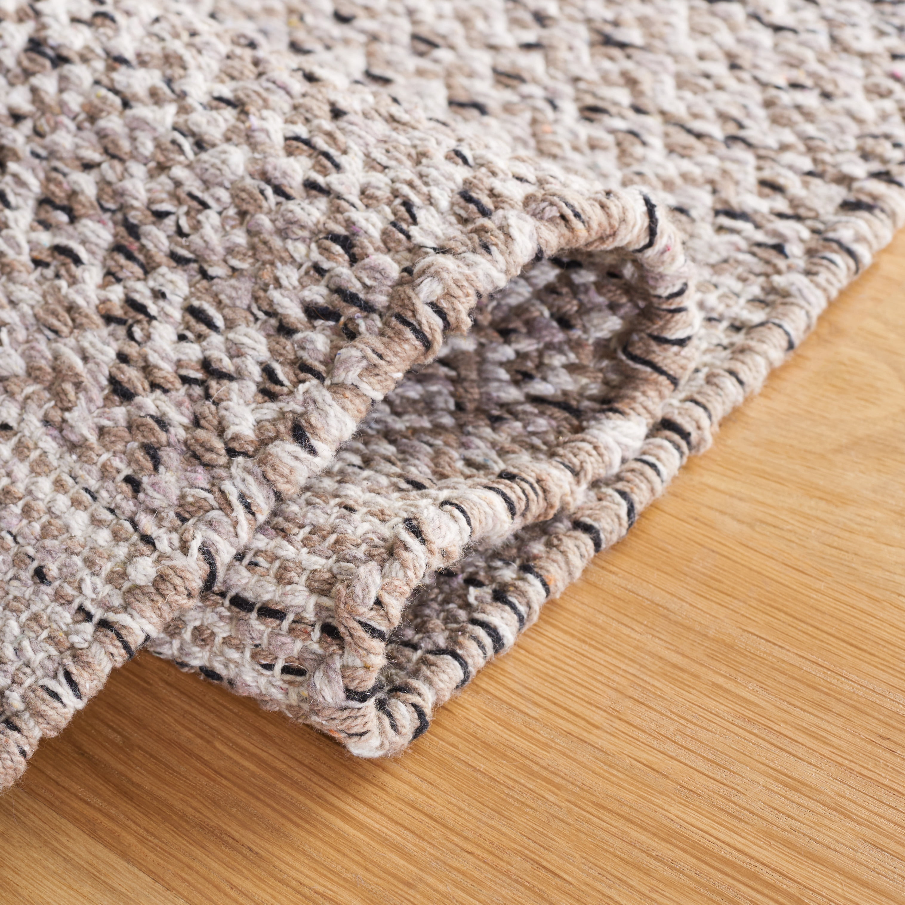 SAFAVIEH Montauk Karlene Geometric Cotton Area Rug, Ivory/Steel Grey, 10' x 10' Square