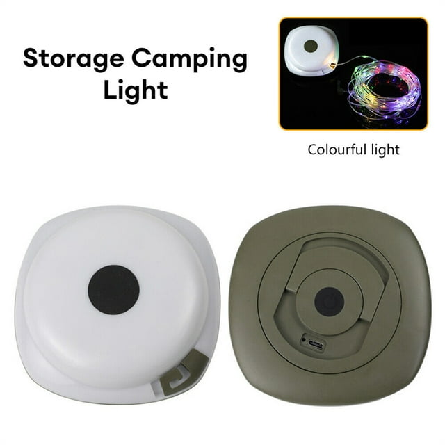 BeesClover LED Fairy Lights Battery Operated, Type-C Rechargeable Leather Wire Light Strip, 360° Lighting, IP67 Waterproof for Outdoor Camping Tent Canopy Garden