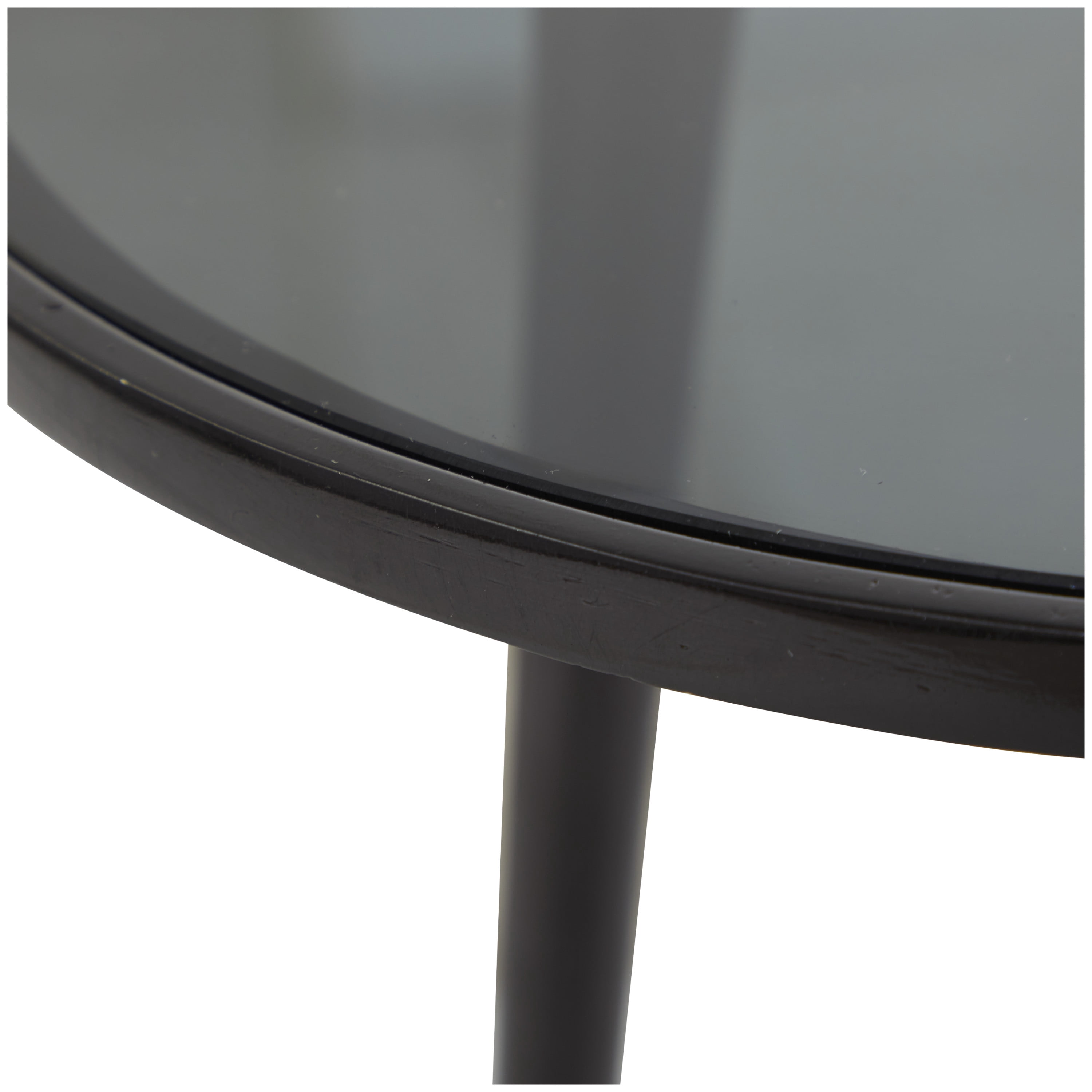 DecMode 15" x 22" Black Aluminum Tripod Legs Accent Table with Shaded Glass Top, 1-Piece