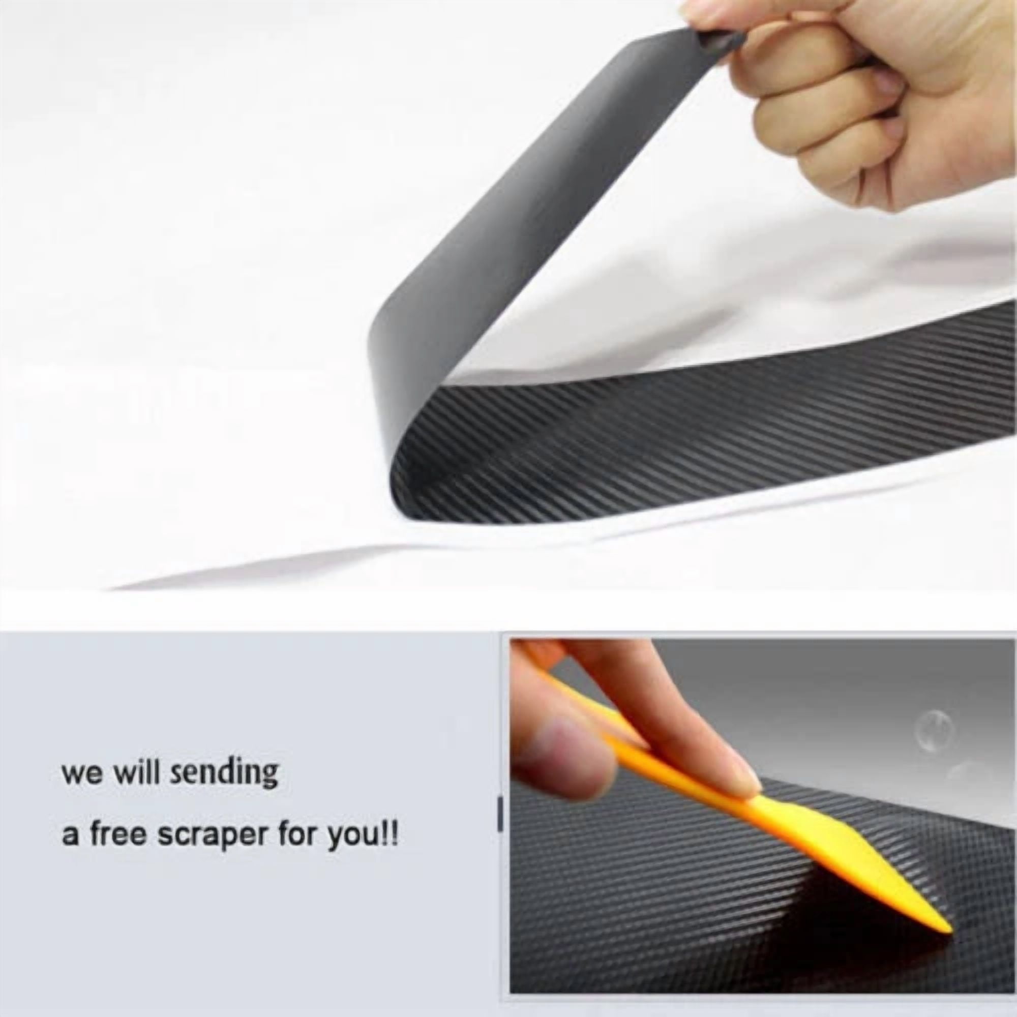 PRIME- Car Accessories Rear Bumper Trunk Tail Lip Protect Carbon Fiber Stickers Black