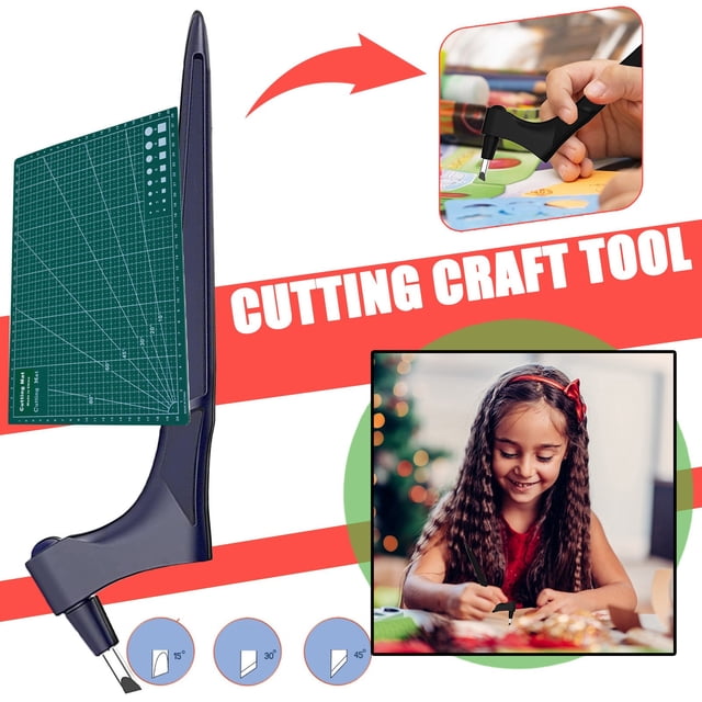 360 Rotating Stainless Steel Craft Tool Slice Set for Sewing and Arts Projects with Protective Cushion