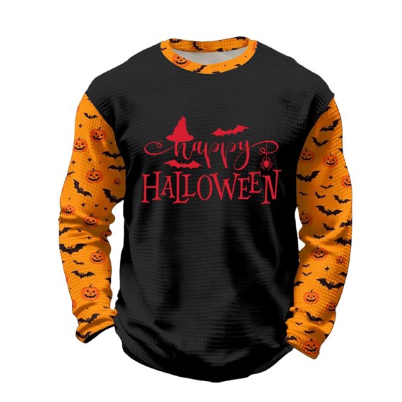 Yuncity Kids T-Shirts Boys Girls Halloween Letter Graphic Print Raglan Long Sleeve Tees Fall Casual Outdoor Holiday Tops Size 3-4 Years