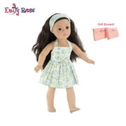 18 Inch Doll Clothes | Blue and Green Flowered Halter Dress, Including Matching Headband | Fits 18" American Girl Dolls