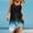 Blue, variant on Plus Size Dresses for Women 2024 Sleeveless Striped Print Hem Print Loose Beach Dress