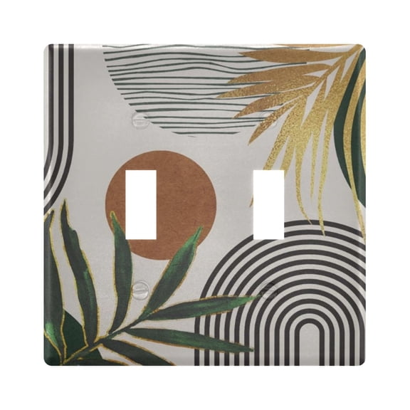 Light Switch Cover Boho Leaves Plates Faceplate Decorative Switch Plate for Bedroom Home Decor