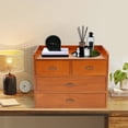 thumbnail image 5 of 13.4*7.09*11 Retro Brown Desktop Organizer with Drawers Office Organization and Storage Box, 5 of 19