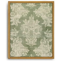 Aaheei Canvas Wall Art Vintage Print Muted Green Tapestry Textile Paintings Neutral Green Antique Retro Aesthetic Artwork for Home Living Room Bathroom Farmhouse Wall Decor