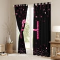 thumbnail image 3 of Manfei Personalized Initial Alphabet H Blackout Curtains Set of 2 (52x84 Each) for Teens Adults,Kawaii Ribbon Bowtie Window Curtains,Black Pink Curtains and Drapes,Blingg Litter Home Decor, 3 of 6