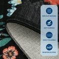 thumbnail image 6 of GlowSol 2'x6' Hallway Floral Runner Rug Non Slip Bedroom Runner Rug Washable Soft Kitchen Rug for Laundry Dorm, Black, 6 of 7