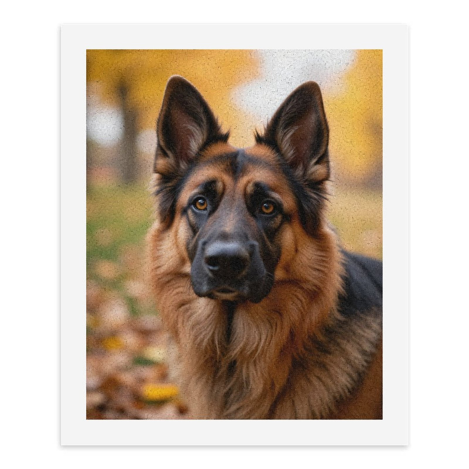 Paint by Numbers Kit for Adults, Portrait German Shepherd Autumn Leaves Paint by Numbers, Easy Paint by Numbers Kit for Adults Beginner, DIY Adult Paint by Number Kits on Canvas, 12x16in Home Decor