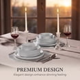 thumbnail image 5 of Onader 8-Piece Stoneware Dinnerware Set, High-Quality Handcrafted Plates and Bowls for Restaurant, Microwave & Dishwasher Safe - Light Gray, 5 of 7