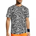 thumbnail image 2 of T Shirt For Men Zebra Print Animal Stripes Hippie Gym T-Shirts Short Sleeve Comfortable Tops Summer, 2 of 7