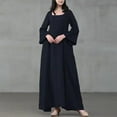 thumbnail image 2 of BangWanChi Black Dresses for Women Women Versatile Comfort Temperament Solid Color Long Sleeved Round Neck Dress, 2 of 7