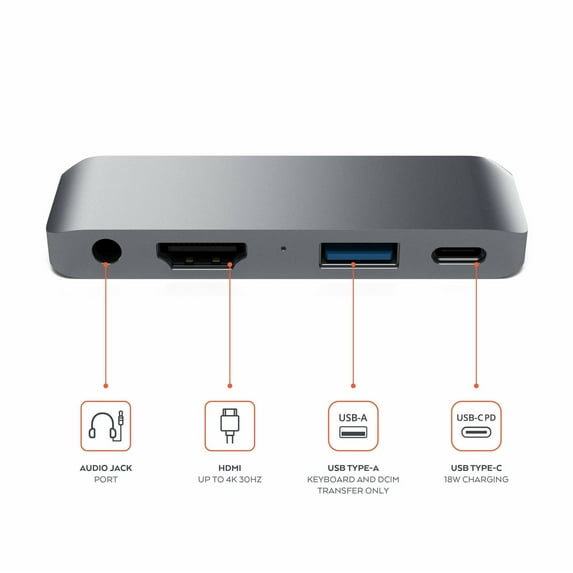 Douhoow 4K HDMI Aluminum USB Type-C Hub Adapter Card Reader USB 3.0 for iPad Pro Samsung
