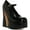 Black Patent, variant on Womens Khloie Faux Leather Buckle Platform Heels