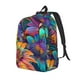 thumbnail image 1 of Disketp Psychedelic Sunflowers print Canvas Backpack Lightweight Travel Daypack Student Rucksack Laptop Backpack-, 1 of 5