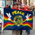 thumbnail image 2 of Cayyon Hippie Flag Dove Peace Hippie Grommet Flag 3x5Feet Banner with 2 Brass Grommets, 2 of 4