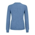thumbnail image 6 of Womens Mock Neck Long Sleeve Sweater Turtleneck Lightweight Knit, Fall Casual Pullover Top Blue L, 6 of 7