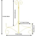 thumbnail image 3 of HEMYLU Iron Plate Stand for Display with Folding Design, Picture Stands for Tables, 12 Inch Large Easels for Displaying for Book, Art Piece, Photo and Platter, 12‘‘ Gold, 3 of 8