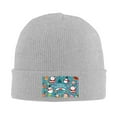 thumbnail image 2 of ZICANCN Winter Santa Cartoon Print Knit Beanie Hat, Winter Cap Soft Warm Classic Hats for Men Women, Gray, 2 of 8