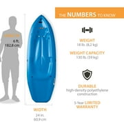 Lifetime Wave Youth 6 ft Sit-On-Top Kayak with Paddle Blue (90097)