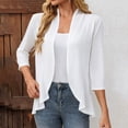thumbnail image 6 of Admvng Womens Cardigan Waterfall Open Front Short Sleeve Pocket Irregular Hem Lightweight Summer Office Cover Up Shrug, 6 of 8