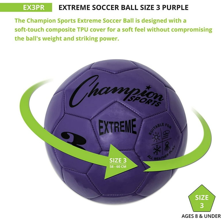 Champion Sports Extreme Size 3 Youth Soccer Ball, Purple - Walmart.com