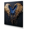 thumbnail image 2 of Designart "Angel Wings in Royal Blue and Gold III" Fashion Canvas Wall Art - Glam Gold Fantasy Hallway Wall Art Decor, 2 of 6