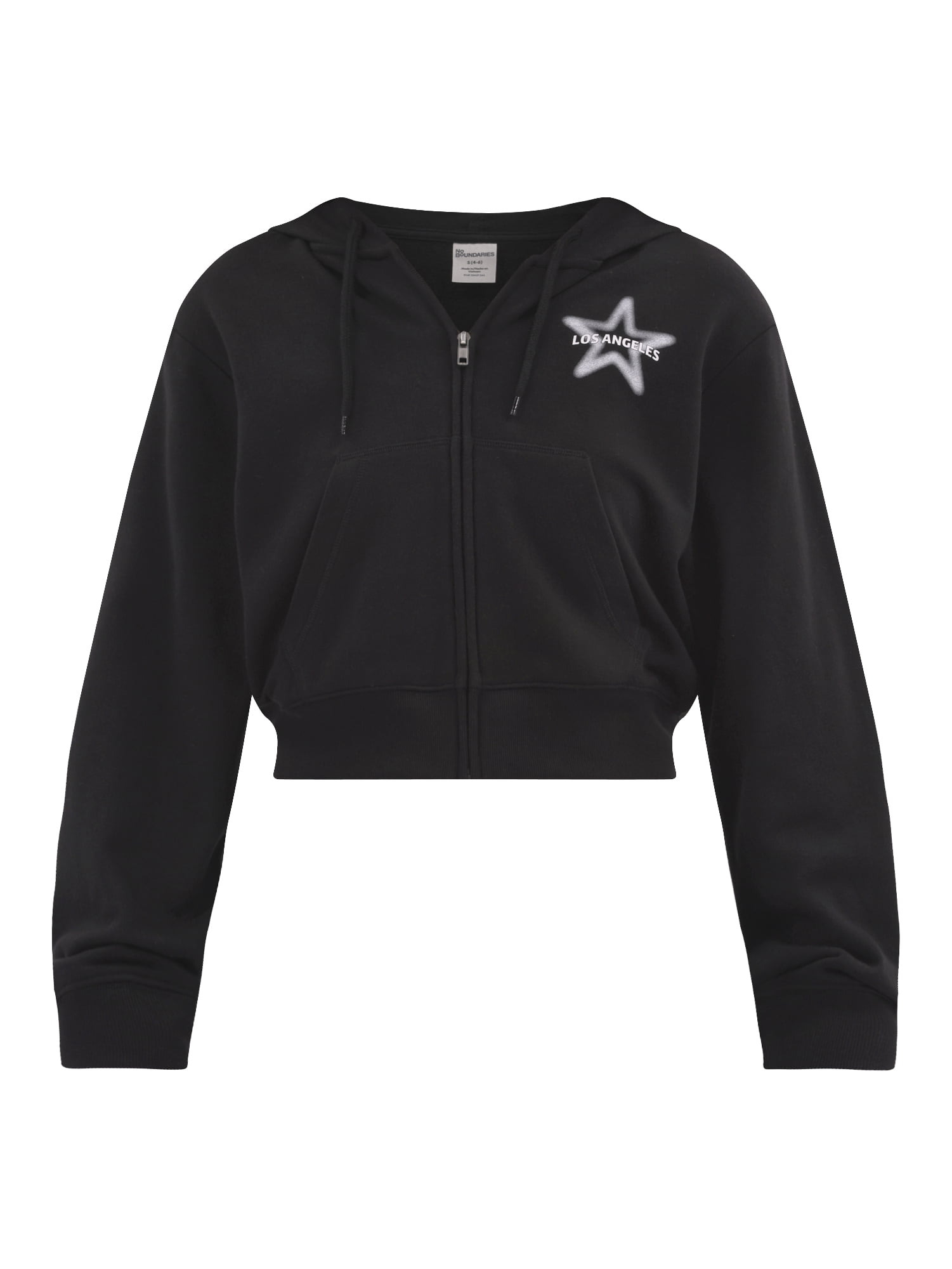 No Boundaries Cropped Zip Up Hoodie, Women's