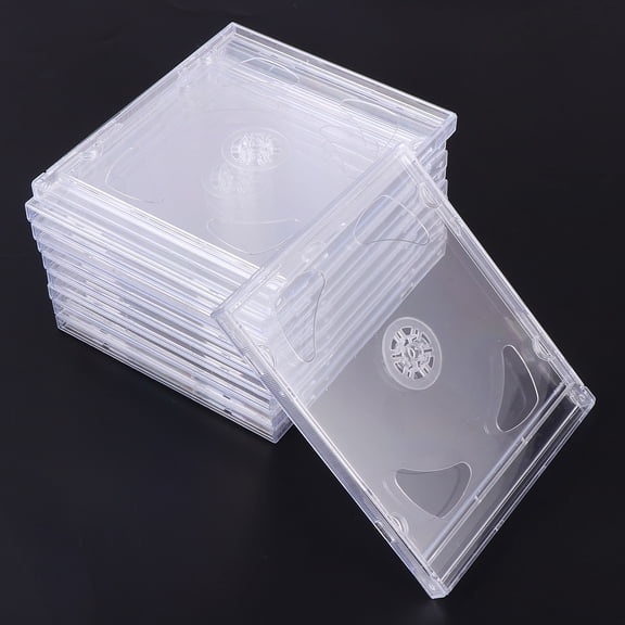 Masteelf 10-Pack Transparent DVD Cases Portable CD Storage Boxes for Home Use Disc and Organization