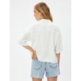 thumbnail image 6 of Button Detail Short Sleeve Viscose Satin Shirt, 6 of 6