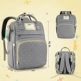 thumbnail image 2 of Diaper Bag for Baby Boys & Girls, Large Capacity Multifunctional Baby Bag with Insulated Milk Bottle Pocket, Stroller Straps, USB Charging Port, Waterproof Travel Changing Bag for Mom & Dad, Gray, 2 of 7