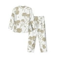 thumbnail image 2 of Kll Vintage Stylized White Color Sleepwear Mens Flannel Pajamas,Long Cotton Pj Set, 2 of 9