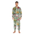 thumbnail image 3 of FORMRS Onesies Pajama for Adults Unisex Hoodie Winter Jumpsuit One Piece Sleepwear, Sizes S-2XL, Green Cartoon Trucks Pattern, 3 of 7