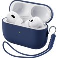 thumbnail image 1 of Yanonmyfd Funda Silicona para AirPods Pro 2 (2022/2023), Estuche de Silicona Líquida para AirPods Pro 2.ª con Cordón, LED Frontal Visible y Compatible con USB-L/USB-C - Negro,Azul Marino, 1 of 27