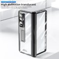 thumbnail image 2 of MonsDirect for 7.6 inch Samsung Galaxy Z Fold 3 5G 2021 Case with S Pen & S Pen Holder, Two Hinge Protection Plating Frame PC Cover, Shell Membrane Integrated Case with Stand & Lens Protection, Black, 2 of 7