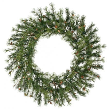 Vickerman Holiday PVC Unlit Pine Christmas Wreath, 48" (Green)